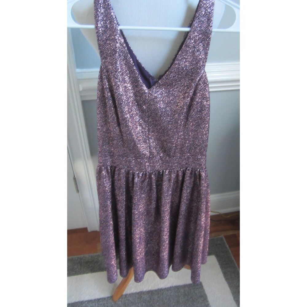 Hailey Logan By Adrianna Papell  Stunning Deep Purple Metallic Dress   Jr. 11/12